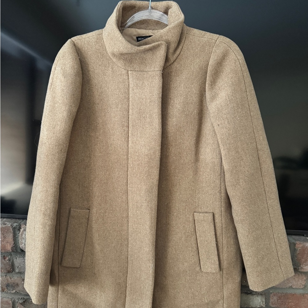 J Crew Tan Winter Coat with Zipper